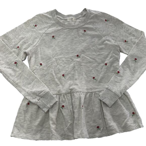 t.la Sweater Womens X Small Embroidered Rosebud Peplum Sweatshirt‎ Anthropologie - Picture 2 of 8